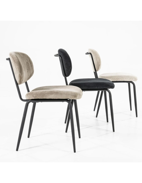 Chaise de repas en tissu Cosmo (lot de 2)