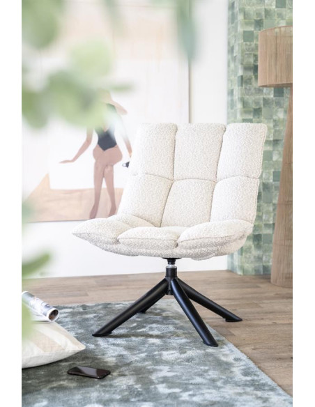 Fauteuil confort rotatif en tissu Dani