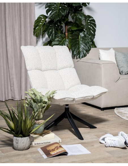 Fauteuil confort rotatif en tissu Dani