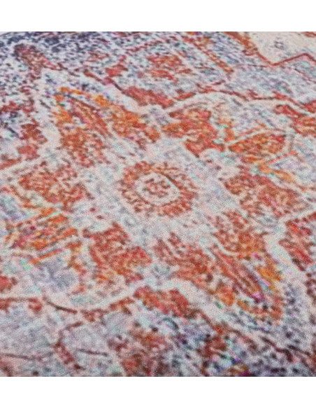 Pouf en tissu imprimé style kilim