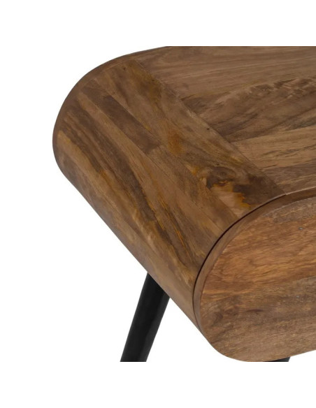 Table de chevet rétro en bois avec tiroir Livu