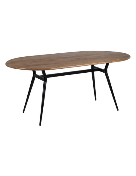 Table de repas ovale rétro plateau en manguier Livu