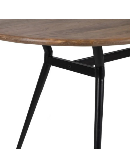 Table de repas ovale rétro plateau en manguier Livu