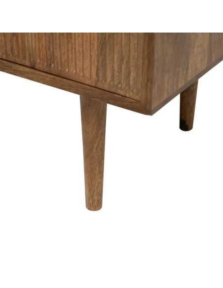 Meuble TV en bois massif 2 portes et 2 niches Apri