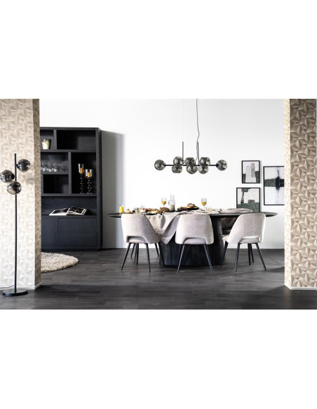 Grande table ovale en bois teinté Aron