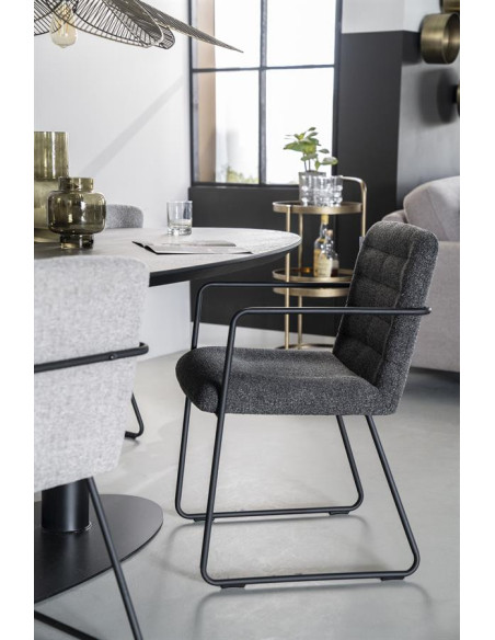 Lot de 2 chaises en tissu et métal Artego