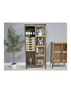 Armoire haute en bois et...