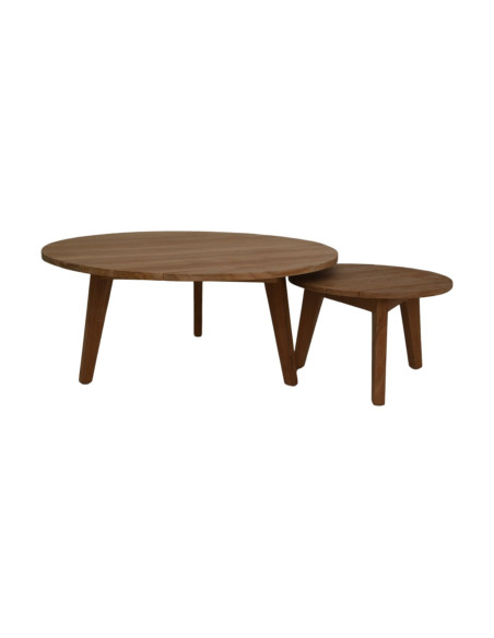 Table basse ronde de jardin en teck massif