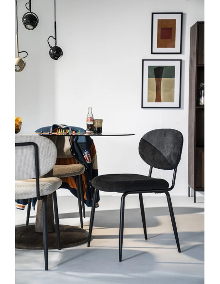 Chaise de repas en tissu Cosmo (lot de 2)