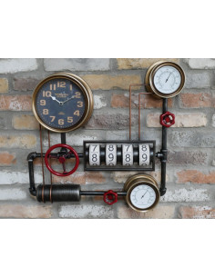 Horloge indus 3 vannes rouges