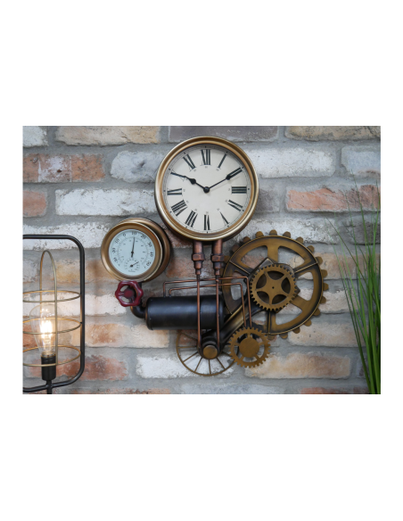 Horloge en métal avec engrenage