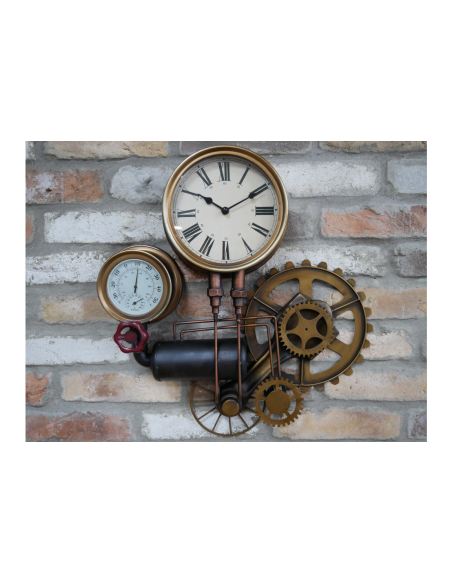 Horloge en métal avec engrenage