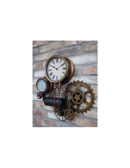 Horloge en métal avec engrenage