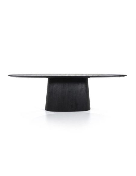 Grande table à manger ovale en bois et métal noir Andy - 8394