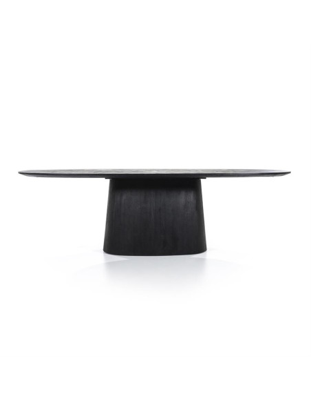 Grande table ovale en bois teinté Aron