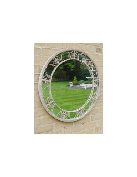 Miroir rond en métal antique 70cm