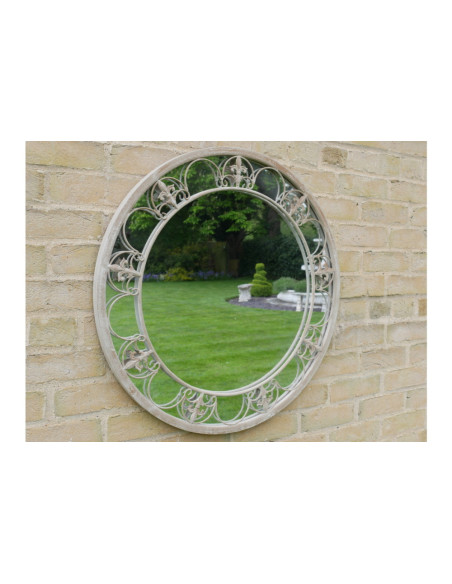 Miroir rond en métal antique 70cm