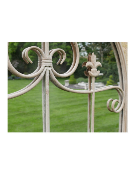 Miroir fenêtre en métal avec patine antique 95 cm
