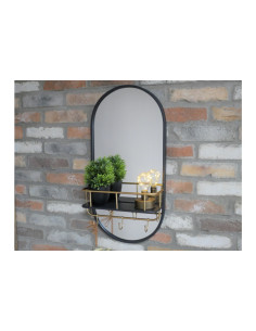 Miroir ovale en métal avec...
