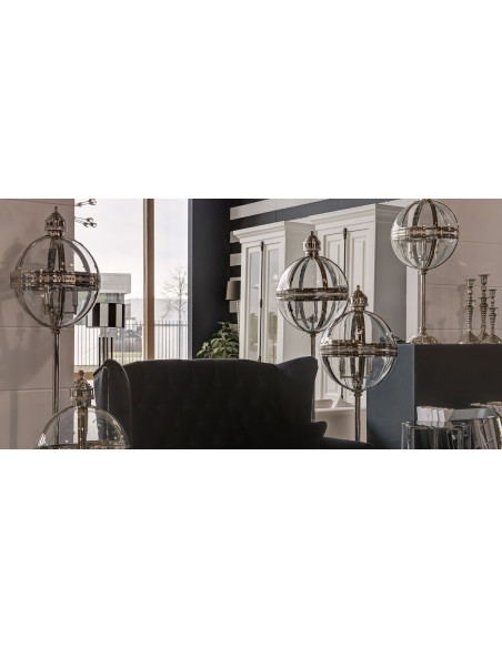 Luminaire sphère chromée diamètre 43 cm