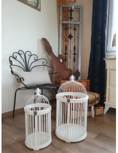 Lot de 2 Cages en bois et...