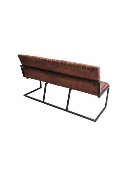 Banquette style bistrot en cuir marron vintage Lucy
