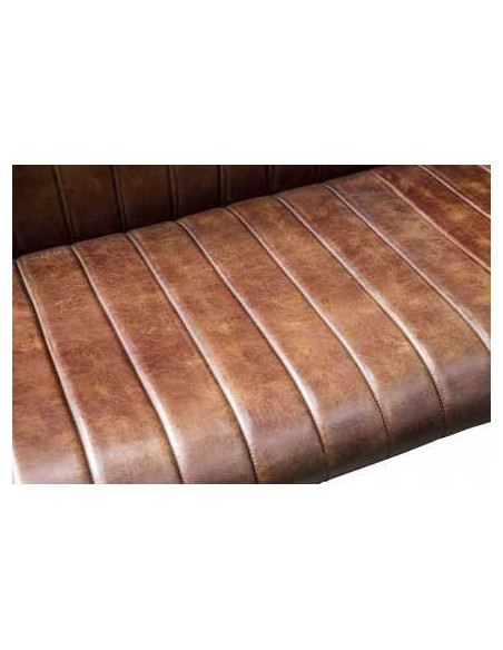 Banquette style bistrot en cuir marron vintage Lucy