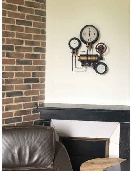 Horloge thermique style industriel