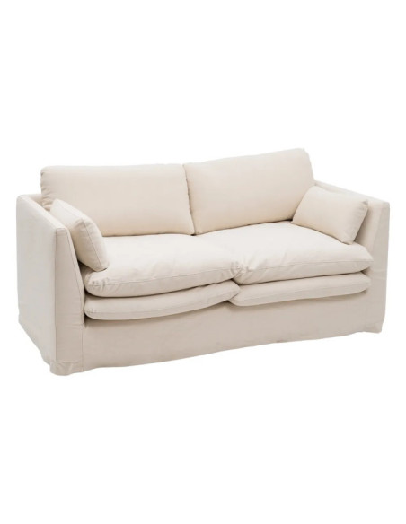 Canapé cocooning déhoussable en tissu Beige