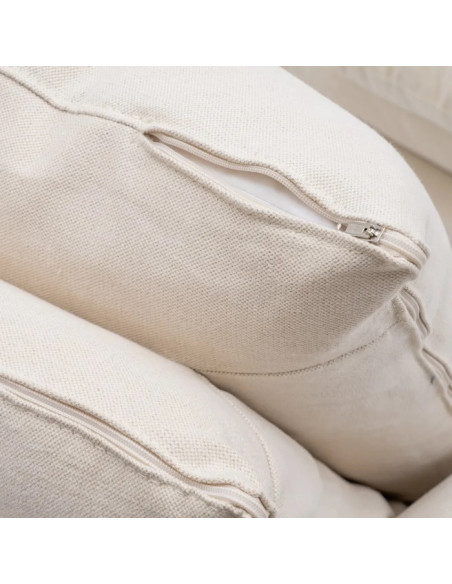 Canapé cocooning déhoussable en tissu Beige