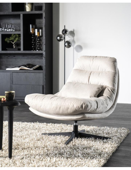 Fauteuil rotatif lounge avec coussin Cooper