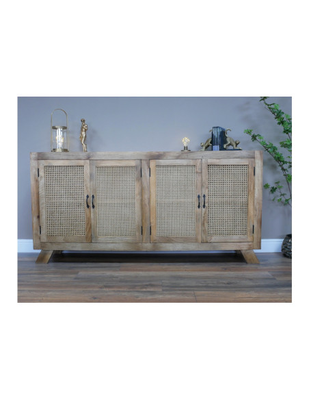 Buffet style nature canné en acacia