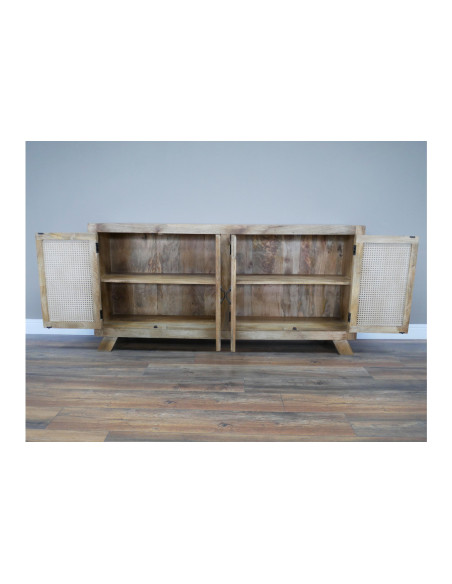 Buffet style nature canné en acacia