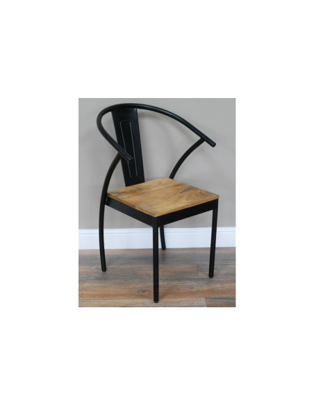 Chaise dossier arrondi à assise bois