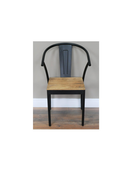 Chaise dossier arrondi à assise bois