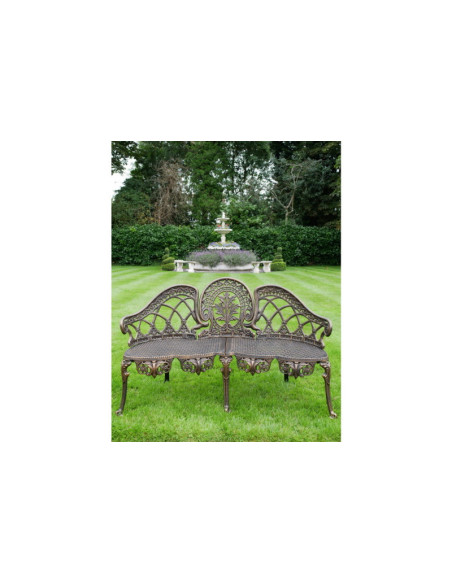 Banc de jardin baroque en aluminium