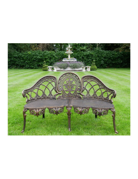 Banc de jardin baroque en aluminium