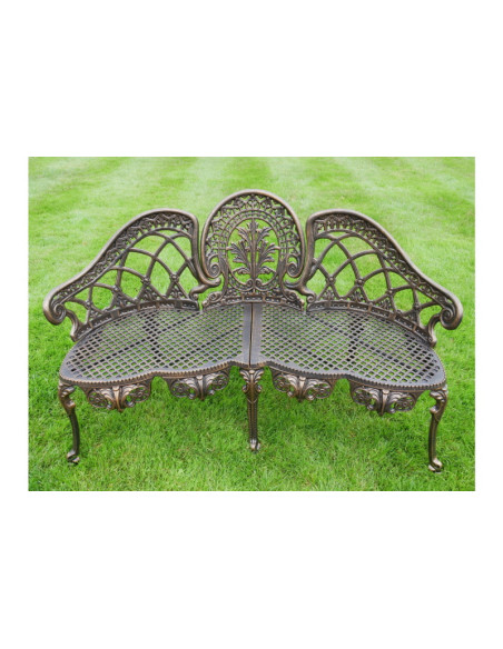 Banc de jardin baroque en aluminium