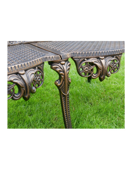 Banc de jardin baroque en aluminium