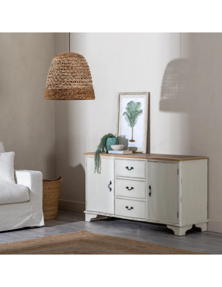 Grande suspension en rotin et bambou naturel