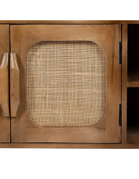 Meuble TV en manguier et rotin Tari