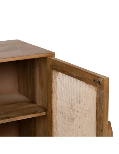 Bahut en manguier et rotin naturel Tari