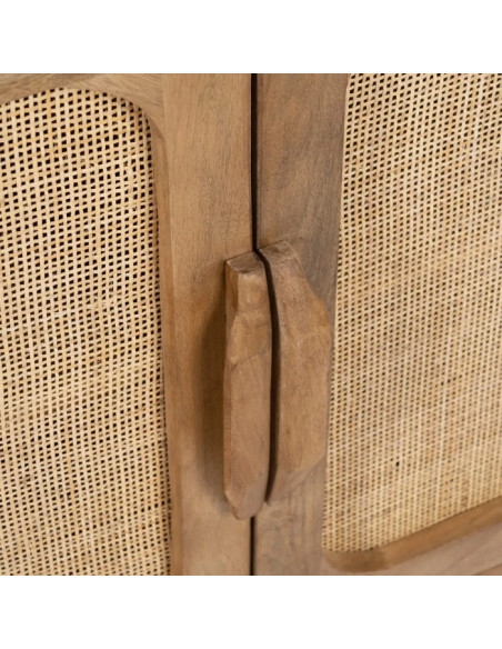 Bahut en manguier et rotin naturel Tari