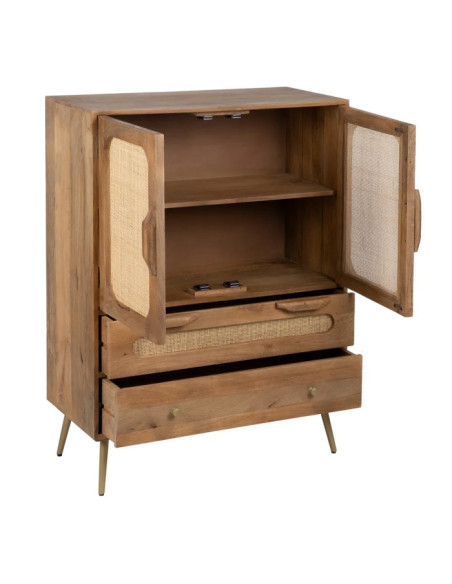 Armoire en manguier et rotin Tari
