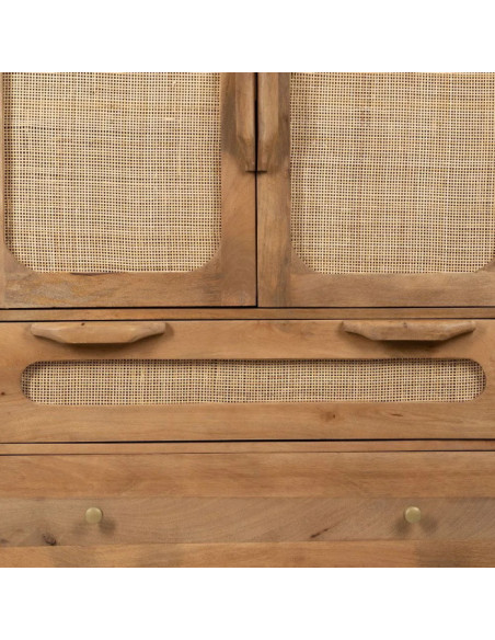Armoire en manguier et rotin Tari
