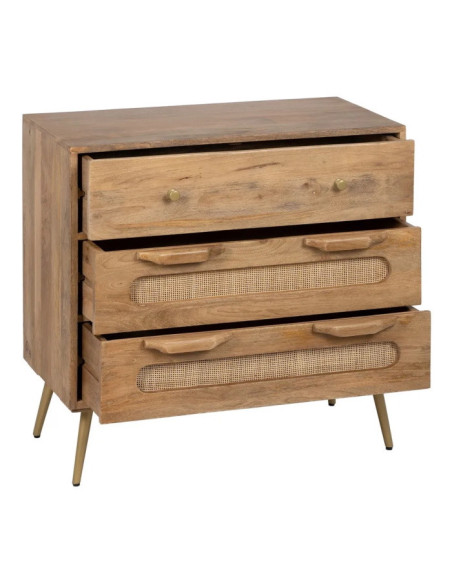 Commode en manguier et rotin Tari