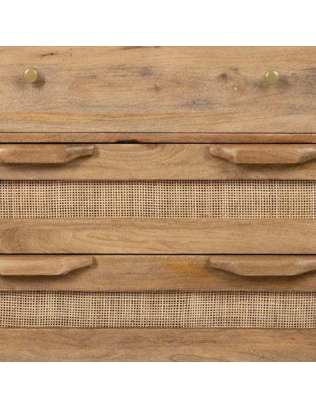 Commode en manguier et rotin Tari