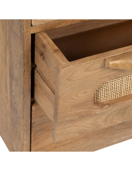 Commode en manguier et rotin Tari