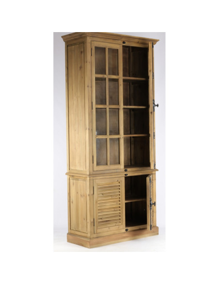 Vitrine haute avec portes persiennes