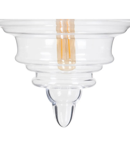 Lustre en verre transparent forme toupie